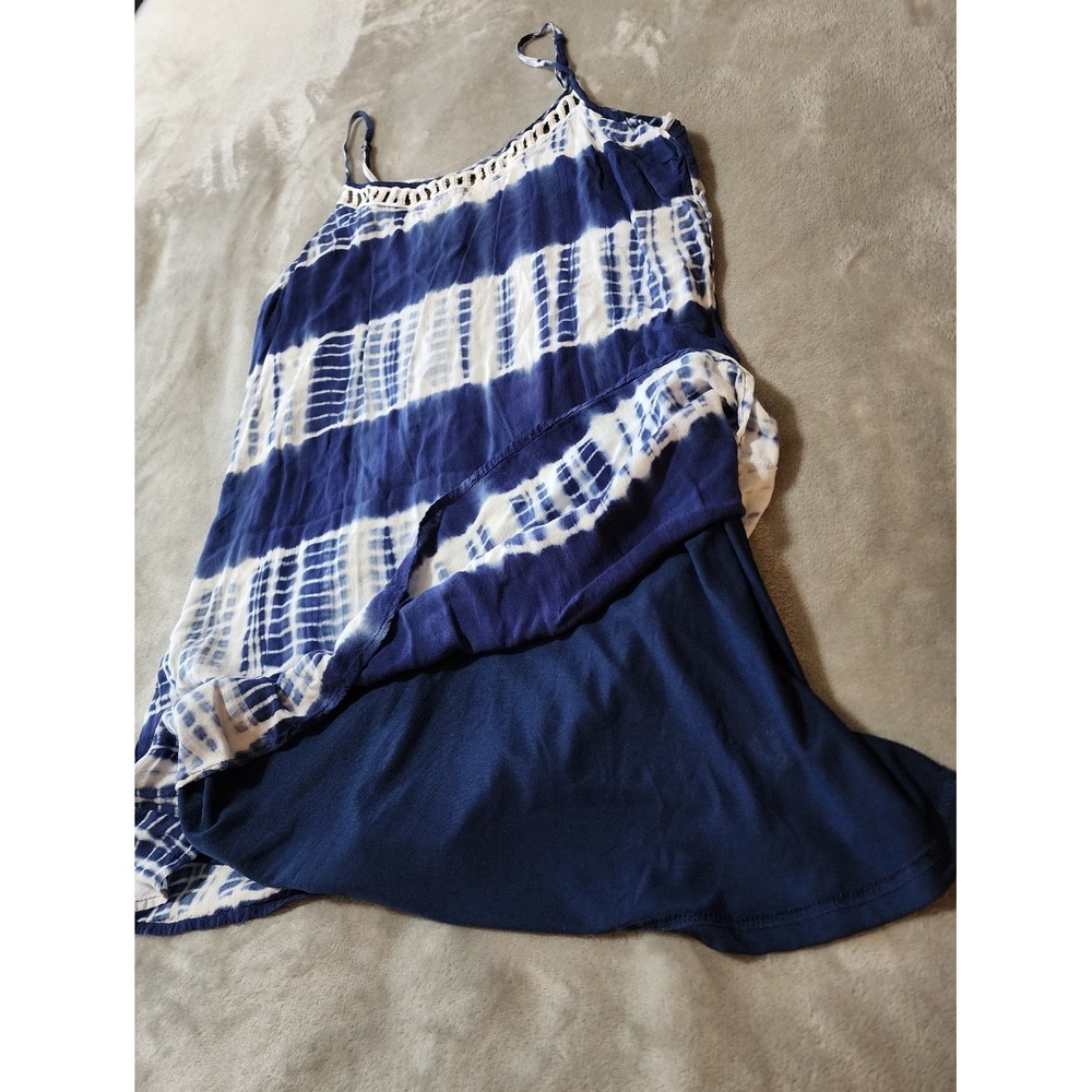Boho Tie Dye Mini Dress | Strappy Back Swing Dress | Entro | Size L - Picture 4 of 8